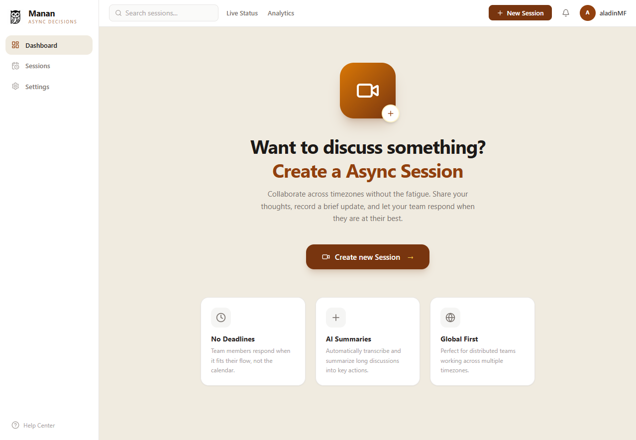 AsyncMeet (MANAN): AI Async Decision-Making Platform screenshot